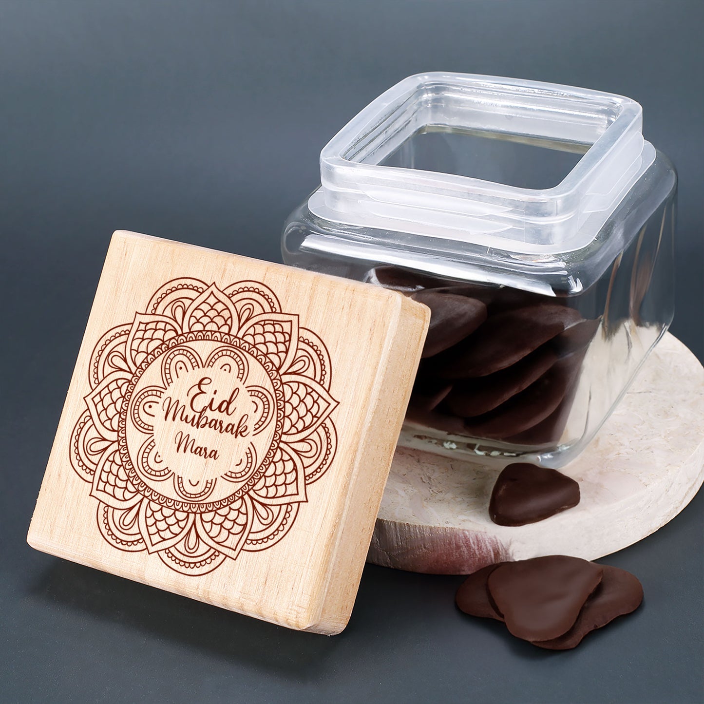 Keksdose / Vorratsglas „Eid Mubarak“ mit Wunschname für Ramadan & festliche Anlässe