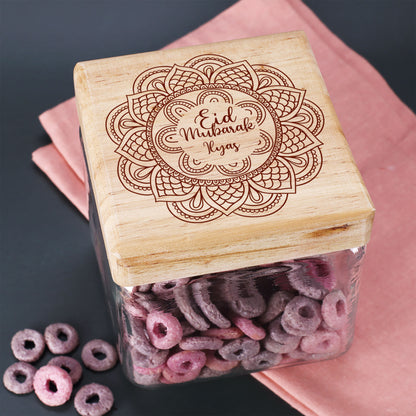 Keksdose / Vorratsglas „Eid Mubarak“ mit Wunschname für Ramadan & festliche Anlässe