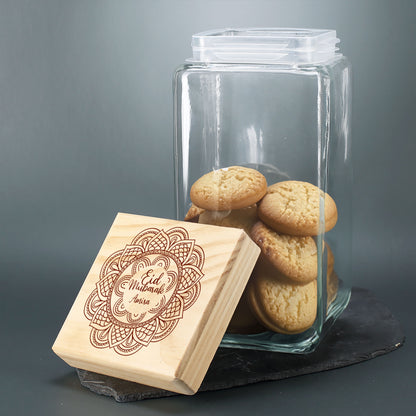 Keksdose / Vorratsglas „Eid Mubarak“ mit Wunschname für Ramadan & festliche Anlässe