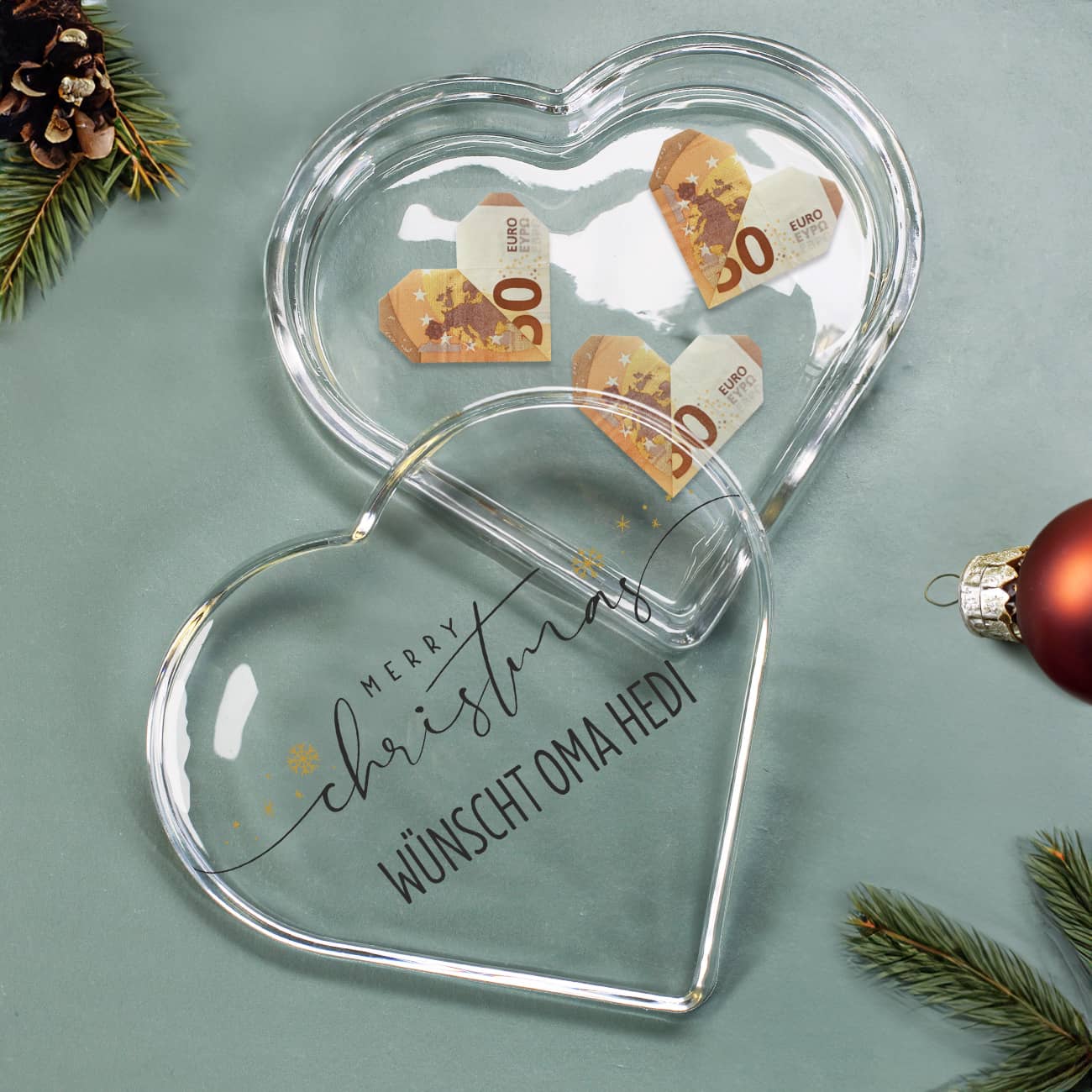 Bedruckte Glasdose - Merry Christmas