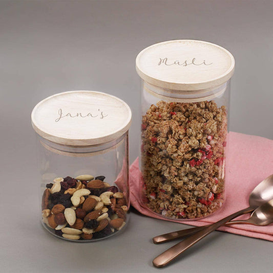 Vorratsdose in zwei Größen mit Wunschgravur