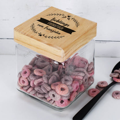 Tolles Vorratsglas mit personalisiertem Deckel für verschiedene Anlässe