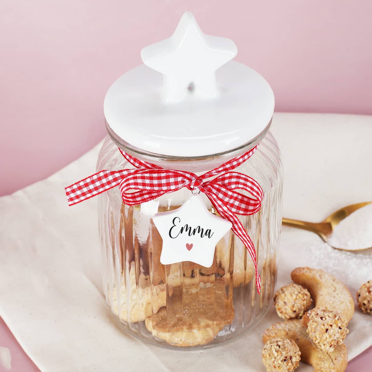 Keksdose mit Name nach Wunsch personalisiert