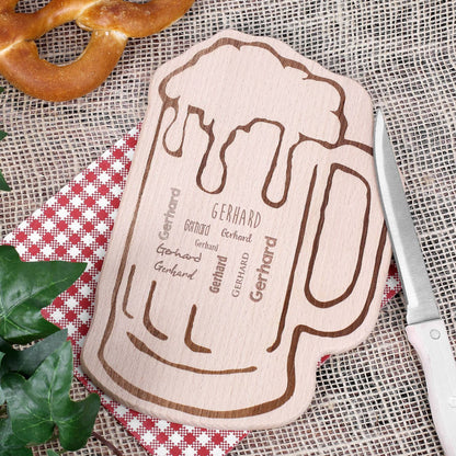 Holzbrettchen in Bierkrug Form für Männer