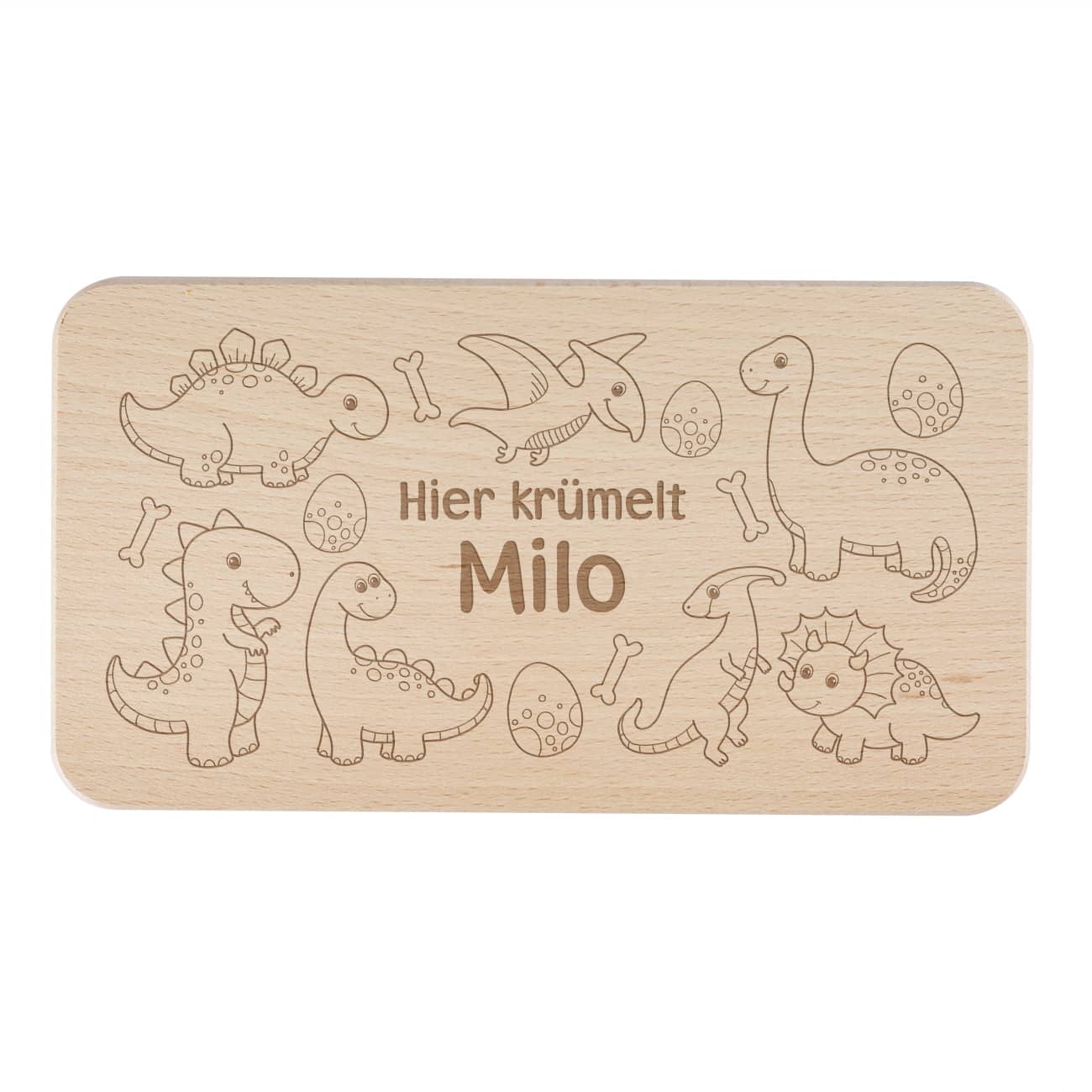 Mit Dinos und Name graviert