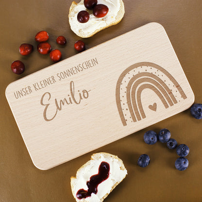 Mit persönlicher Gravur auf dem Brettchen