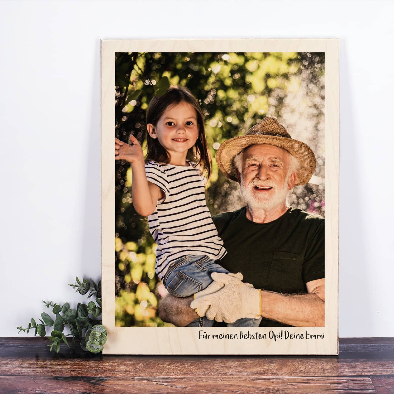 Holzplatte hochwertig bedruck mit Foto und Text