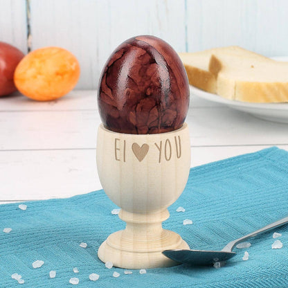 personalisiserte Eierbecher mit Name und "Ei love you"-Gravur