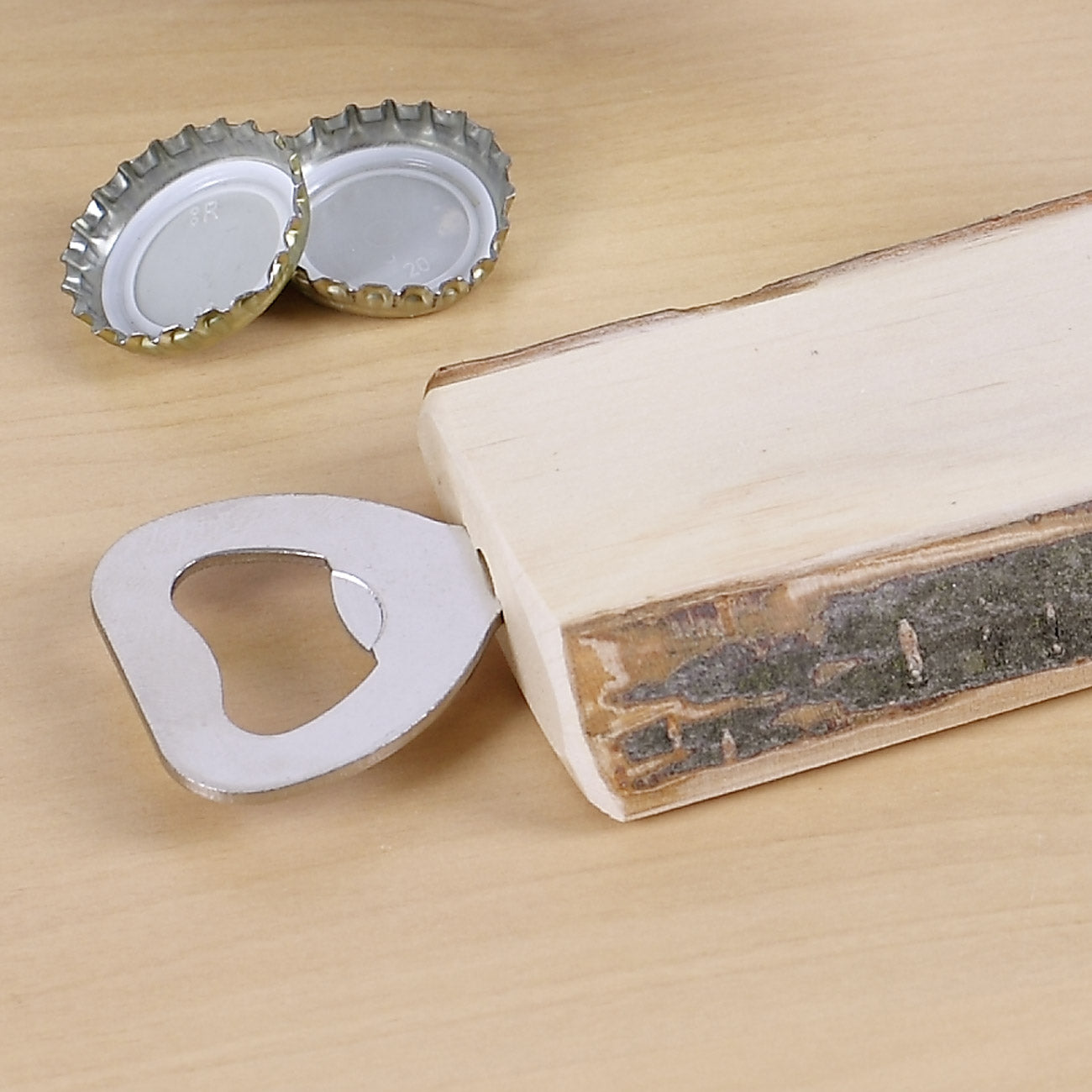 Rustikaler Holzflaschenöffner  mit Wunschname