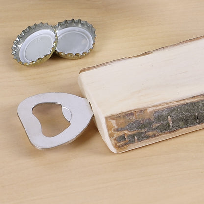 Rustikaler Holzflaschenöffner  mit Wunschname