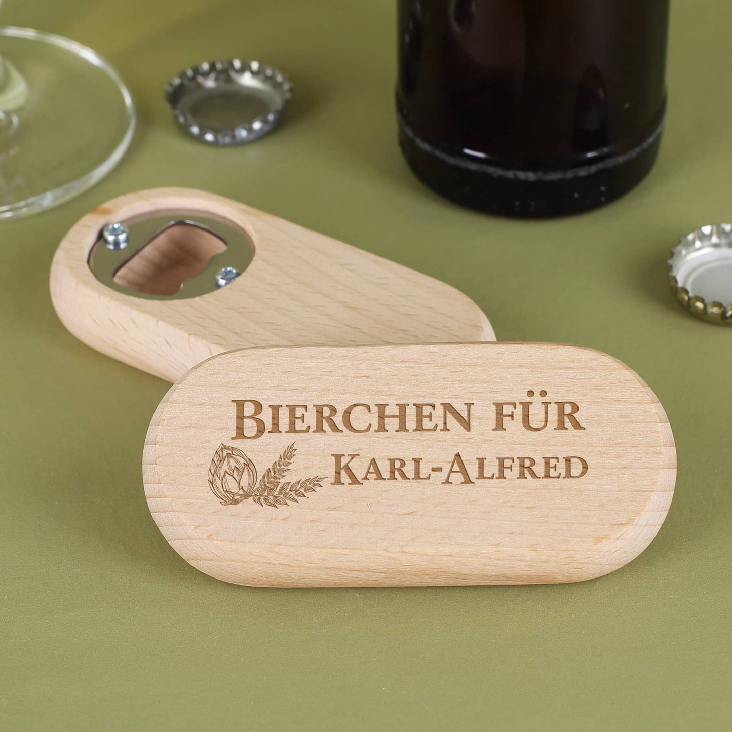 Holzöffner für Bierflaschen