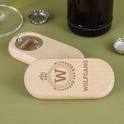 Flaschenöffner mit Name und Initial