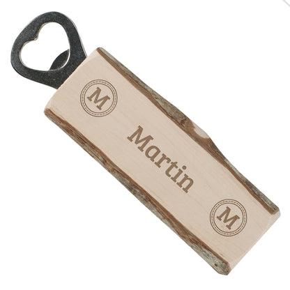 Flaschenöffner mit Name und Initiale graviert