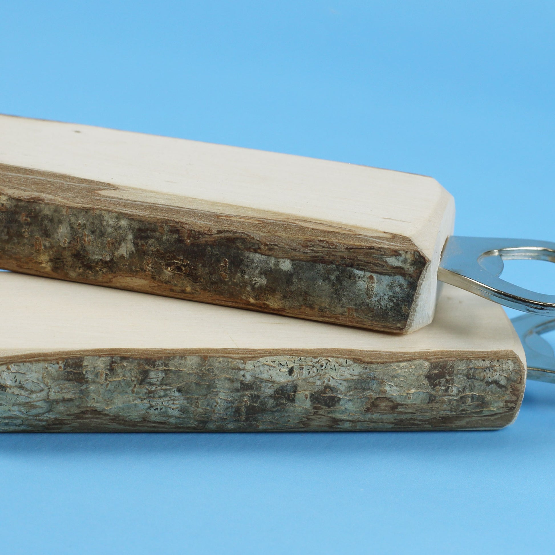 Holz Flaschenöffner Papa mit Edelstahl Öffner Detailaufnahme