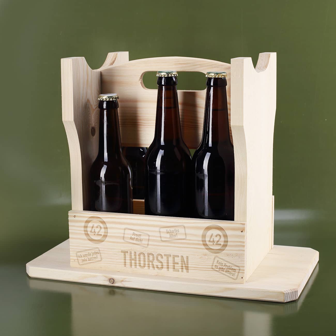 Bierträger und Hocker in einem mit persönlicher Gravur