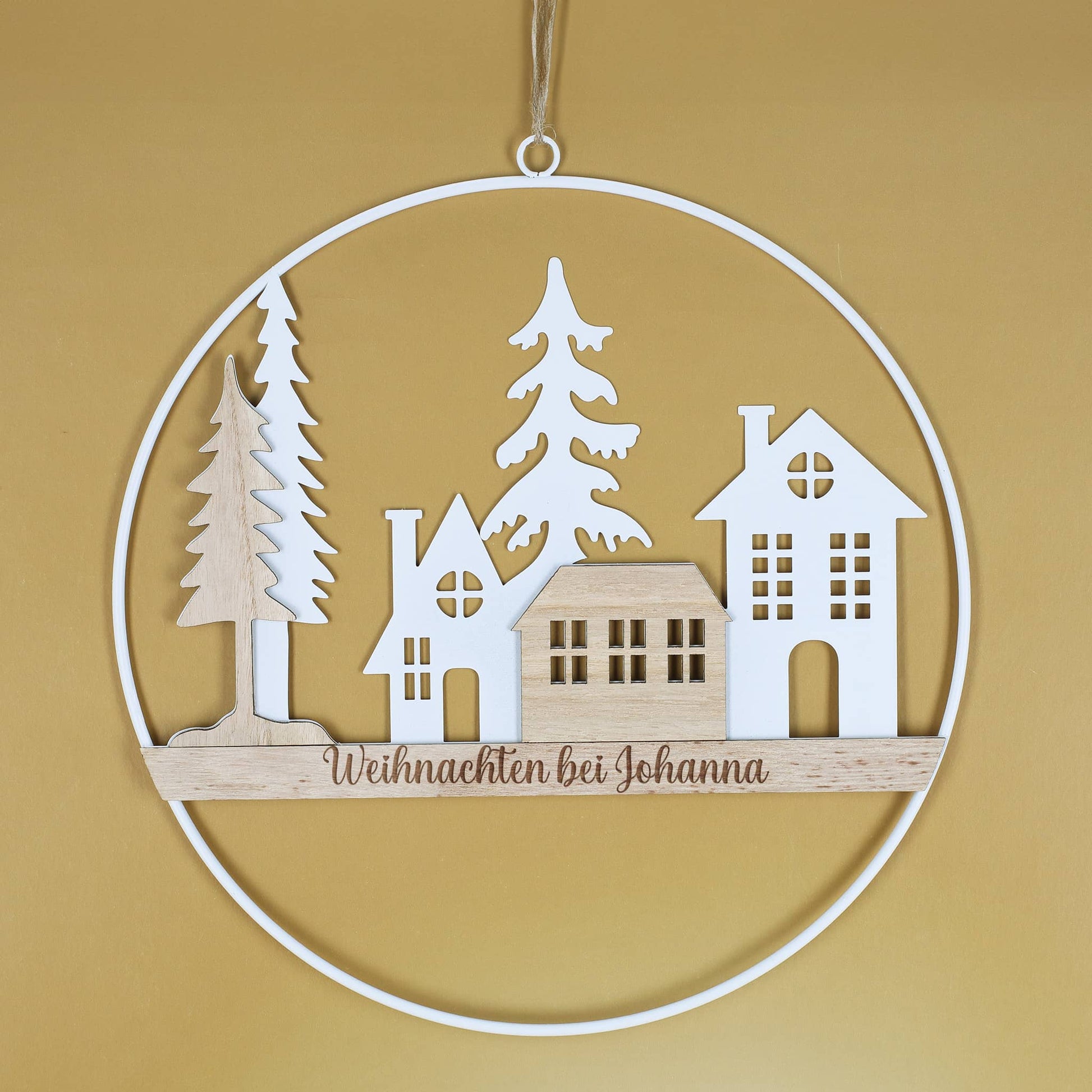 Personalisierte Türdekoration für die Weihnachtszeit