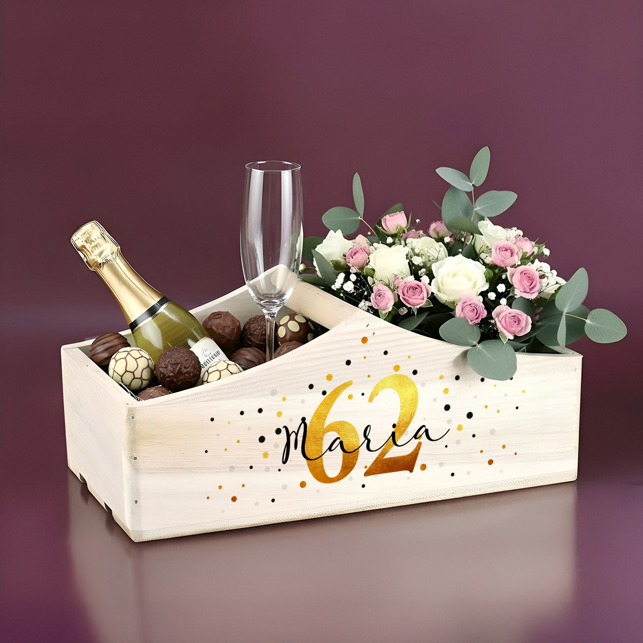 Pflanzkiste zum Geburtstag mit Name und Alter