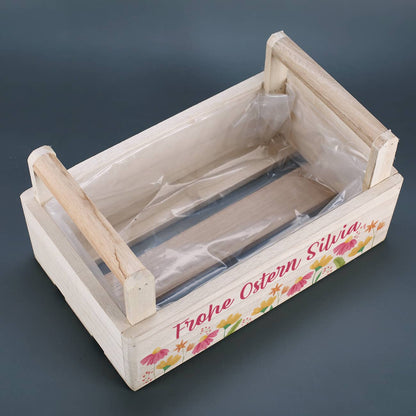 Mit zwei Tragegriffen und Folie ausgekleidet