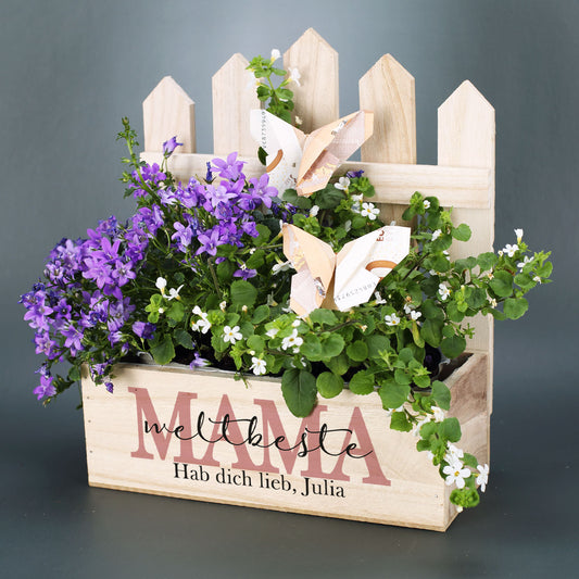 Persönliche Pflanzkiste für die beste Mama