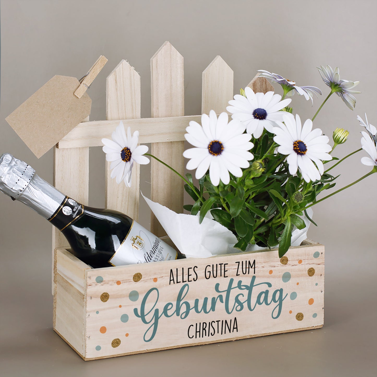 Pflanzkorb zum Geburtstag mit Name