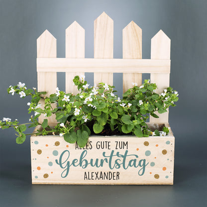 Pflanzkorb zum Geburtstag mit Name personalisiert - DIY Geschenk zum Geburtstag