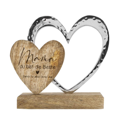 Herzskulptur mit Text nach Wunsch graviert