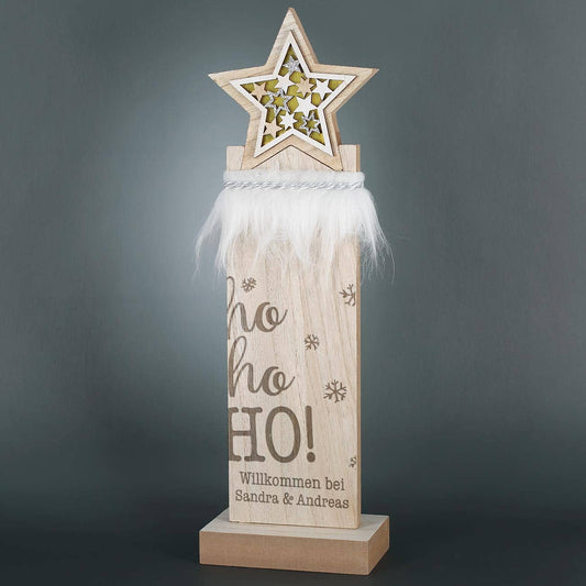 Gravur Ho ho ho mit Text nach Wunsch