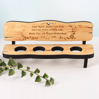 handgemachte Schnapsbank aus Echtholz