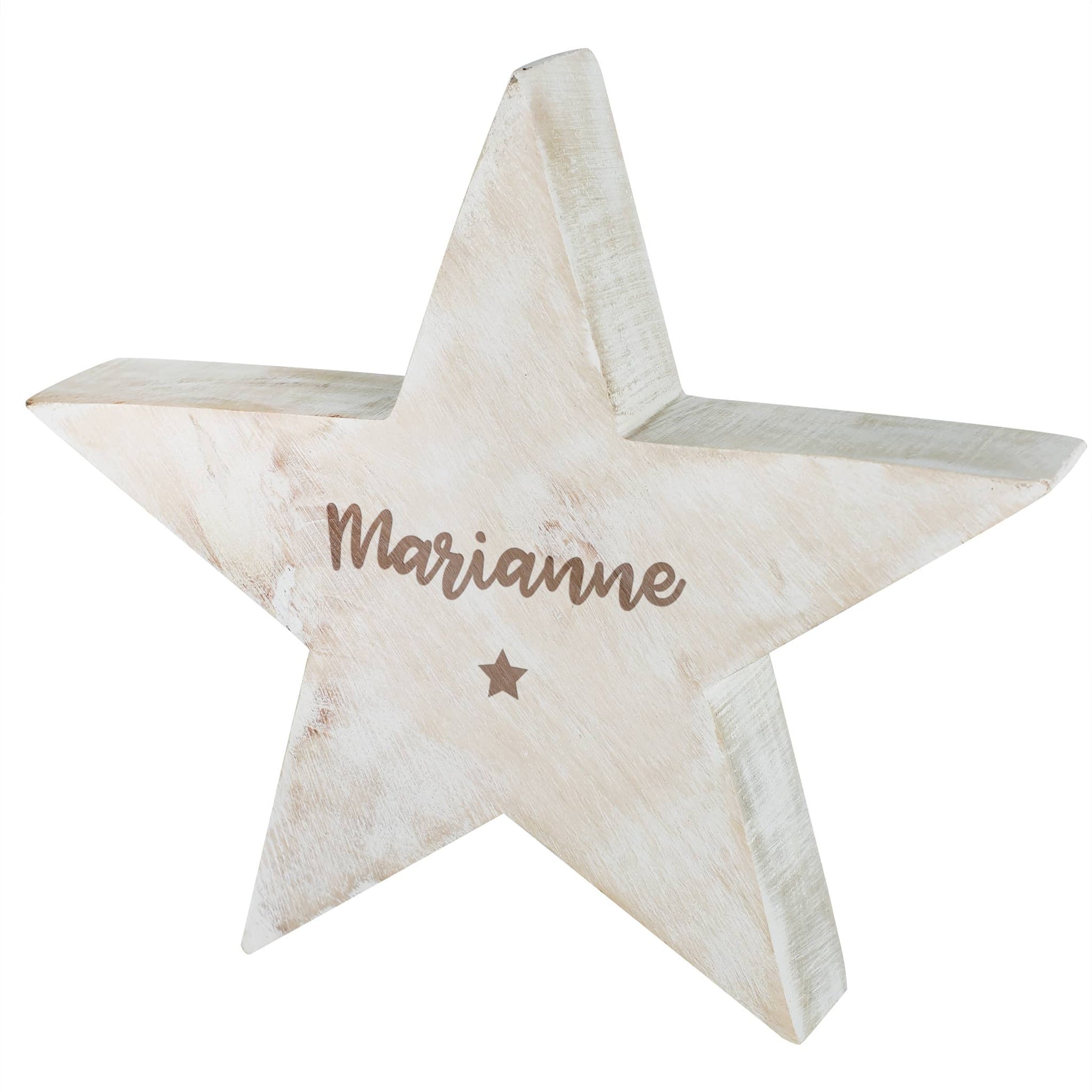 Personalisierter Holzstern mit Gravur