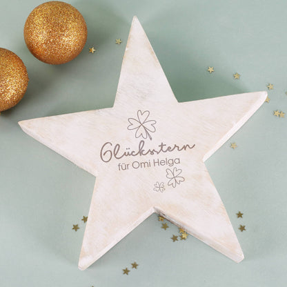 Holzstern als Glücksbringer oder zum neuen Jahr