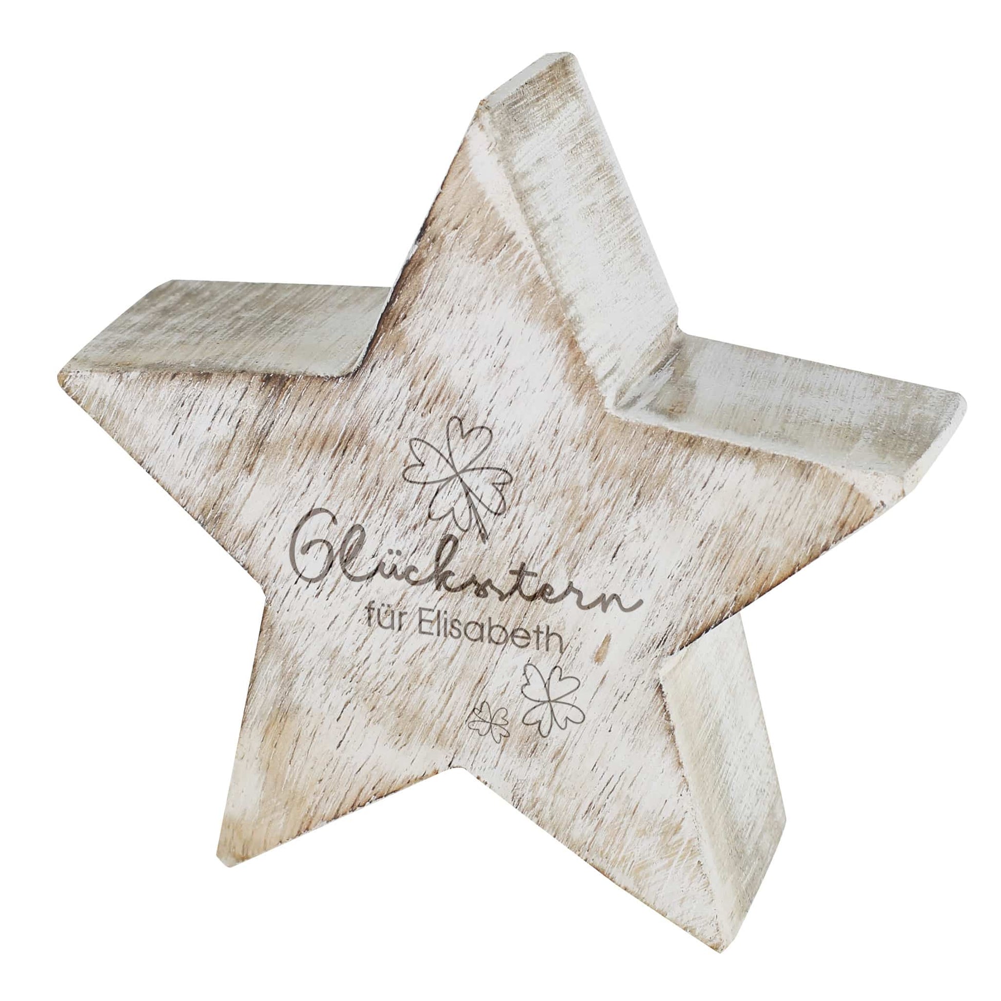 Personalisierter Holzstern mit Gravur