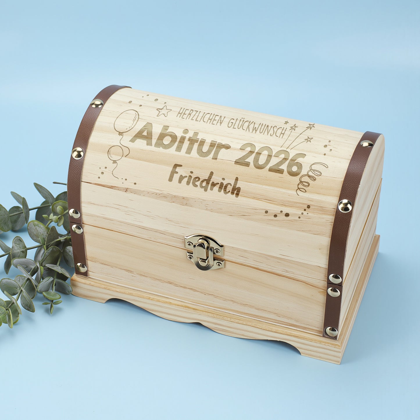 Schatztruhe in 3 Größen mit Wunschtext graviert