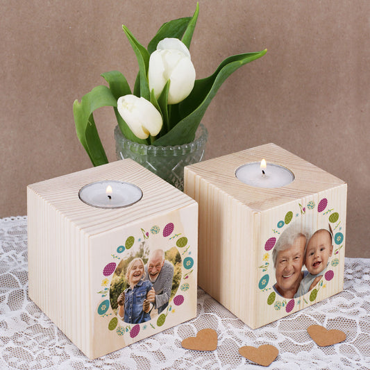Teelichthalter zu Ostern mit Fotoaufdruck
