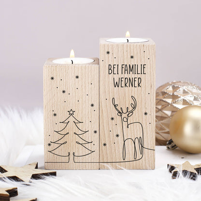 Schöne Weihnachtsdekoration - personalisierte Teelichthalter