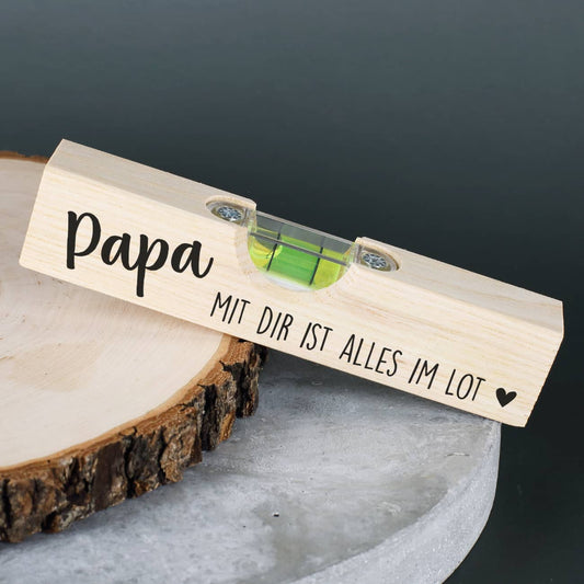 Mit dir ist alles im Lot - Wasserwaage mit Namensaufdruck