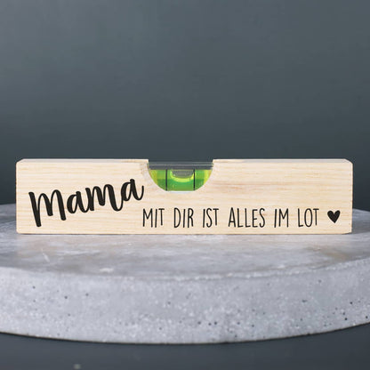 Mit dir ist alles im Lot - Wasserwaage mit Namensaufdruck