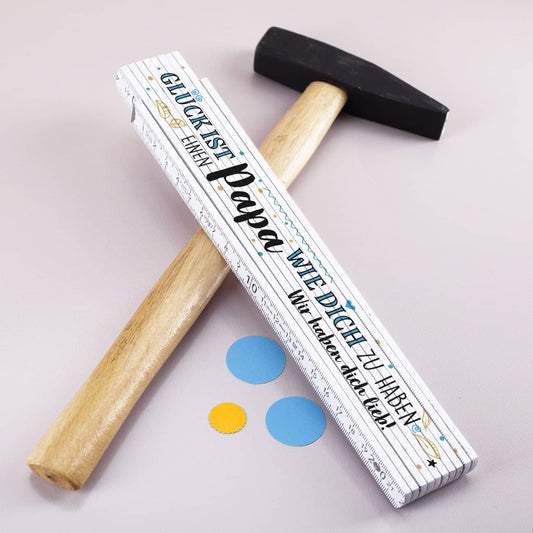 Glück ist, einen Papa wie dich zu haben - Zollstock mit Wunschtext