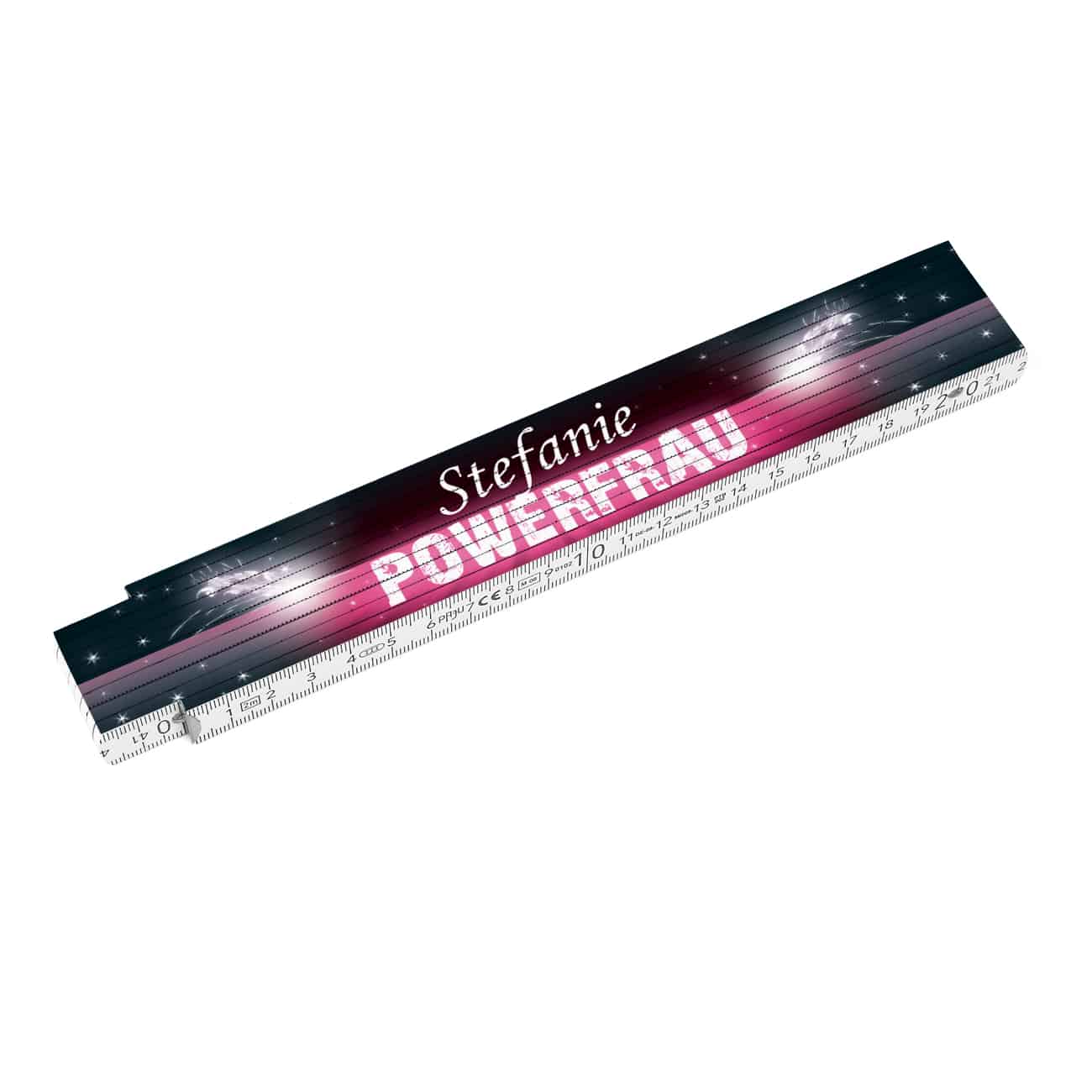Zollstock mit Name für echte Powerfrauen 