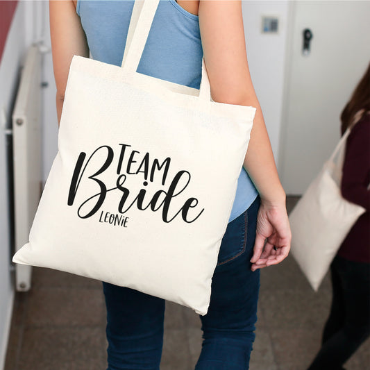 Personalisierter Jutebeutel „Team Bride“ – Perfekt für Junggesellinnenabschied & Hochzeit