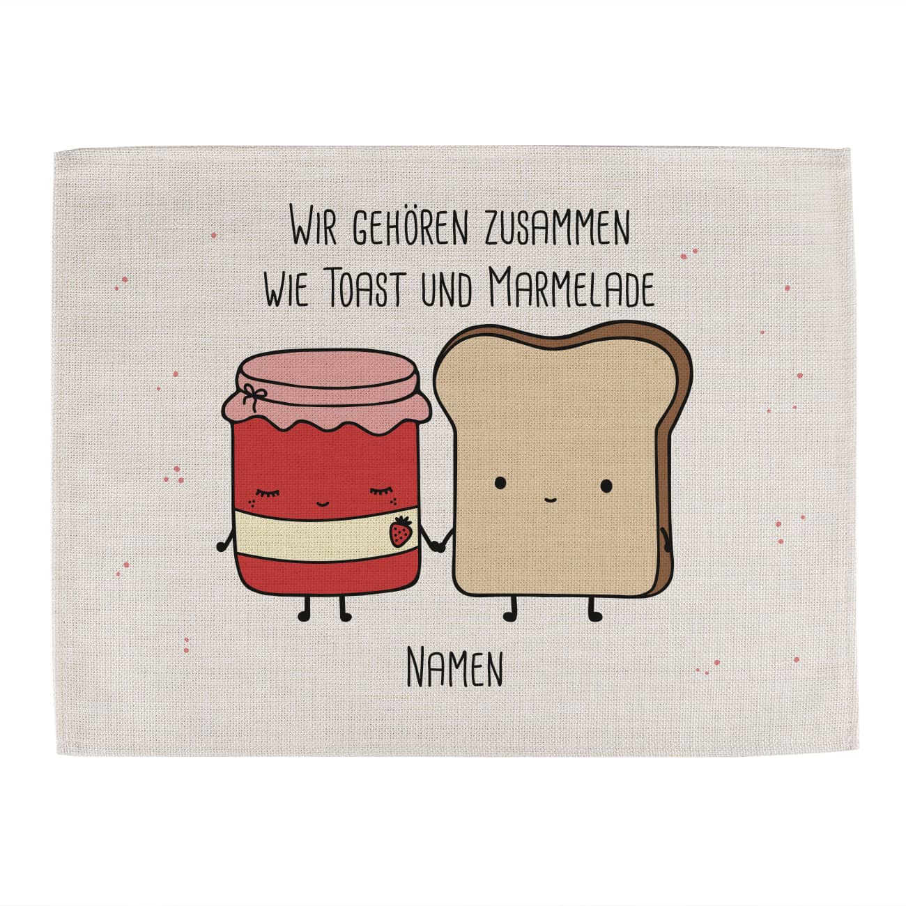 Platzdeckchen aus waschbarem Material mit Namen personalisiert