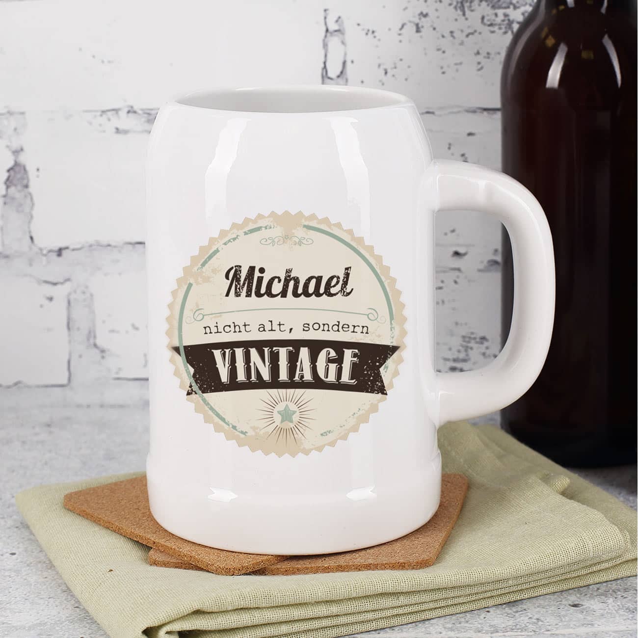 persönlicher Bierkrug zum Geburtstag - Nicht alt, sondern Vintage