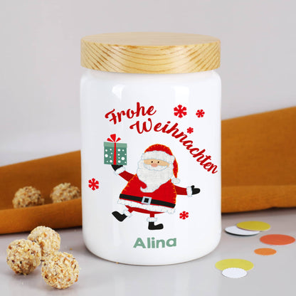 Keksdose aus Keramik mit Weihnachtsmannmotiv