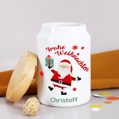 Weihnachtliche Keramikdose für Kekse