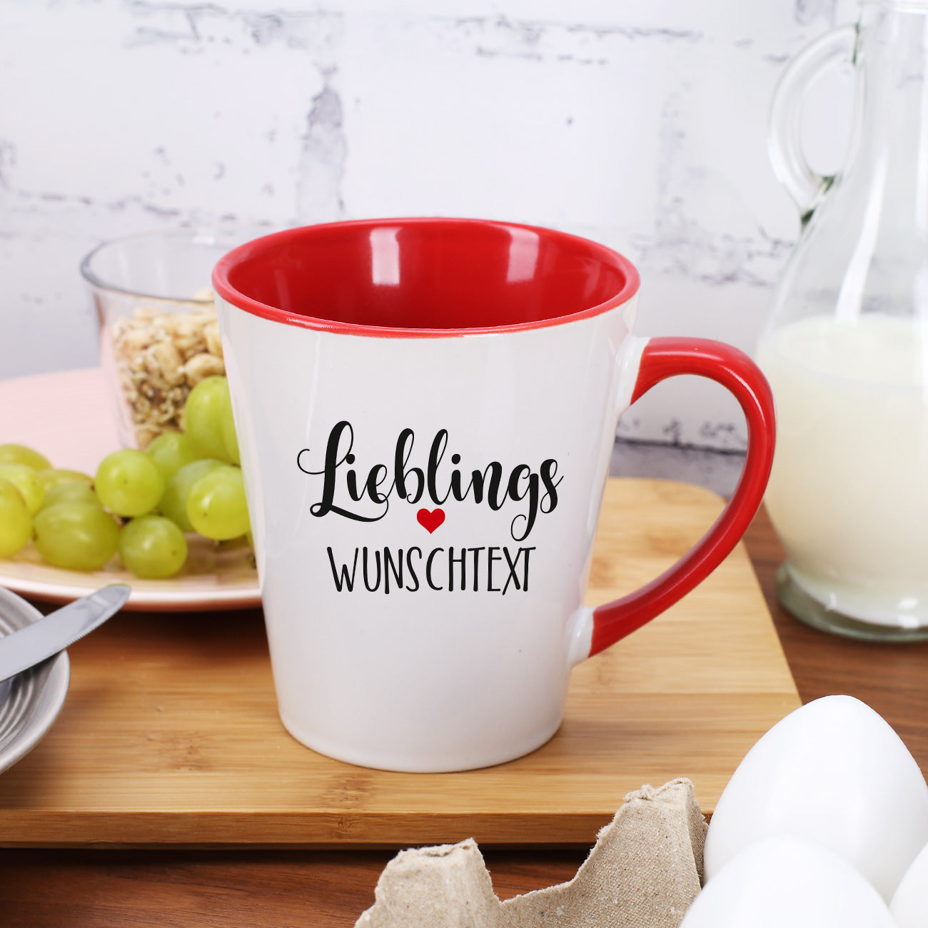 Tasse für den Lieblingsmenschen mit Wunschtext und Herz