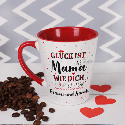 Personalisierte Tasse – „Glück ist, eine Mama wie dich zu haben“ mit Wunschtext