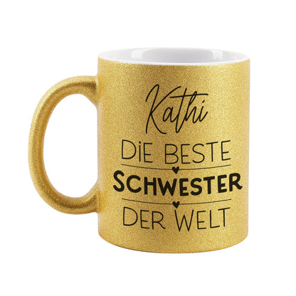 Glitzertasse für die beste Freundin, Kollegin oder Schwester der Welt