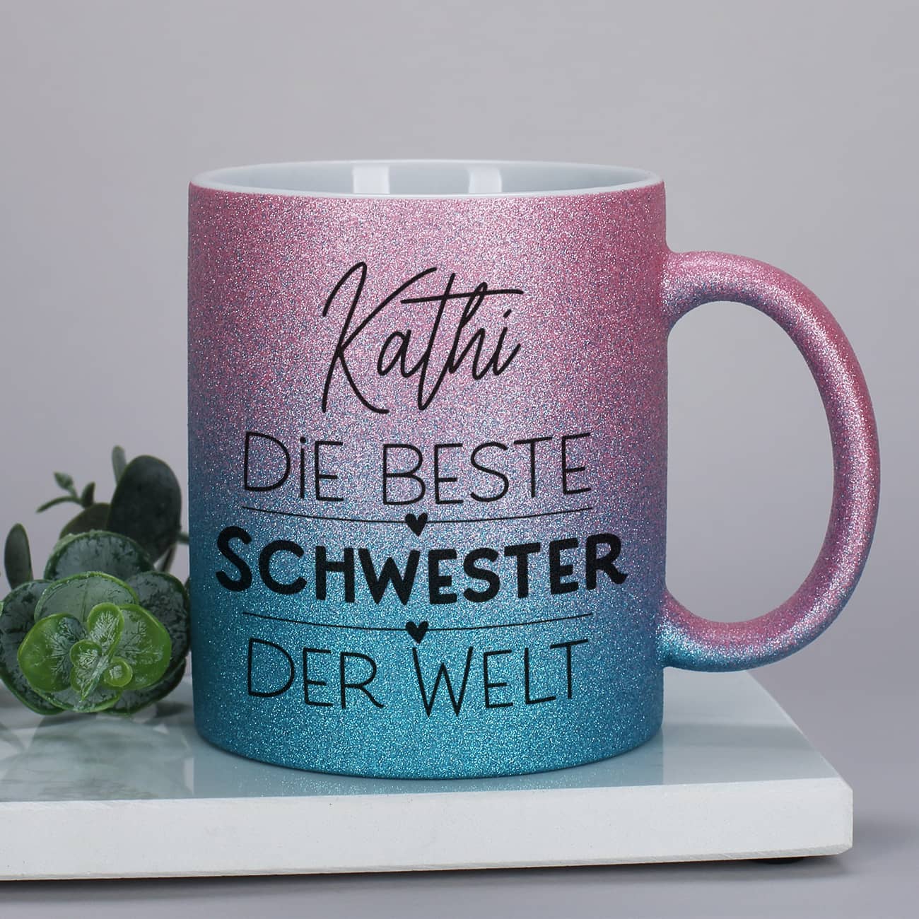 Glitzertasse für die beste Freundin, Kollegin oder Schwester der Welt