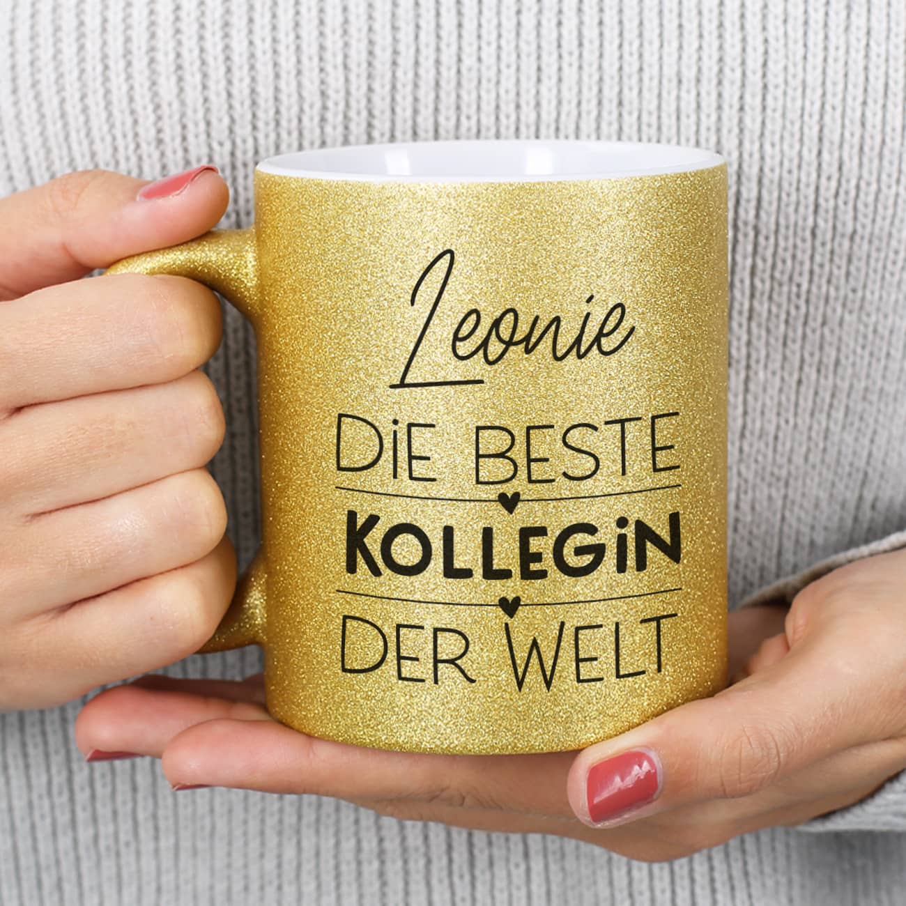 Glitzertasse für die beste Freundin, Kollegin oder Schwester der Welt