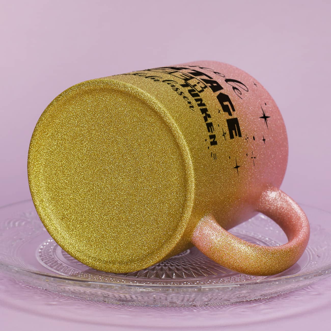 Glitzertasse in 3 Farben - Kacktage funkeln lassen - mit Name persönlich bedruckt