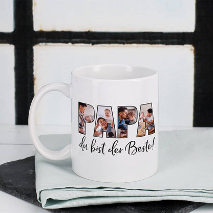 Vatertagstasse mit 4 Bildern bedruckt